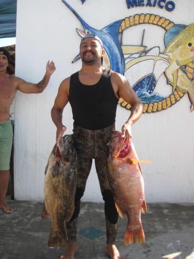 Trophy red pargo snapper from the Sea of Cortez